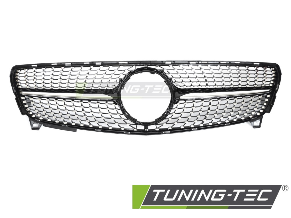 Front Grille Mercedes A-Class W176 15-18 Diamond Black Chrome – náhľad 2