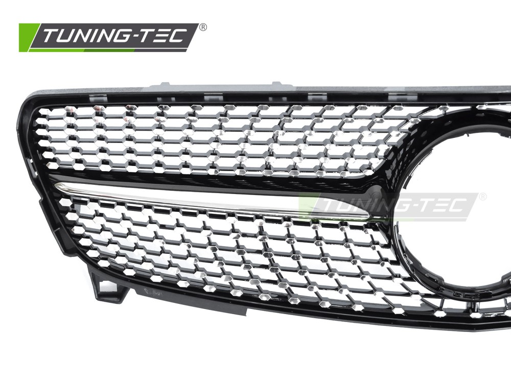 Front Grille Mercedes A-Class W176 15-18 Diamond Black Chrome – náhľad 3