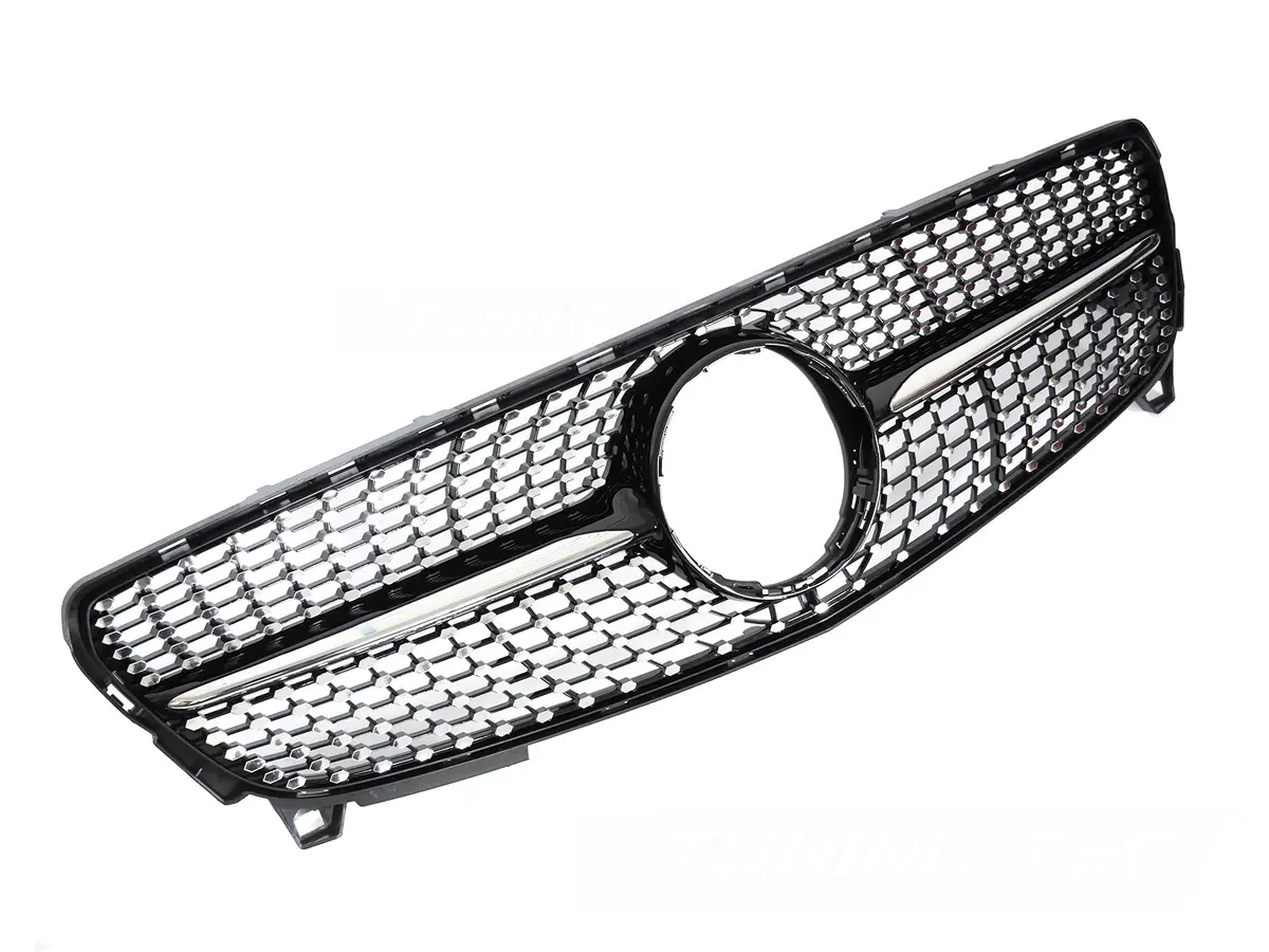 Front Grille Mercedes A-Class W176 15-18 Diamond Black Chrome