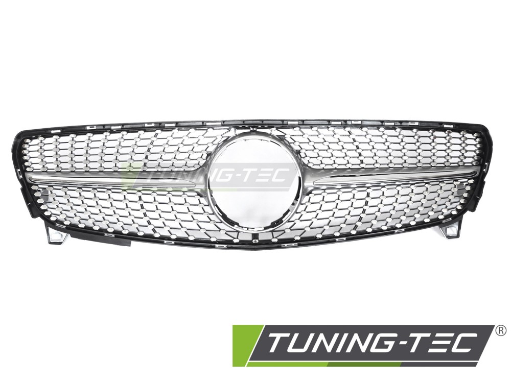 Front Grille Mercedes A-Class W176 15-18 Diamond Silver Chrome – náhľad 2