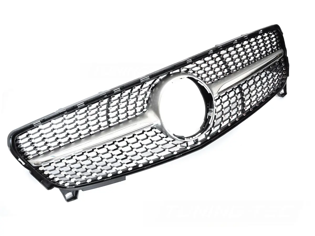 Front Grille Mercedes A-Class W176 15-18 Diamond Silver Chrome