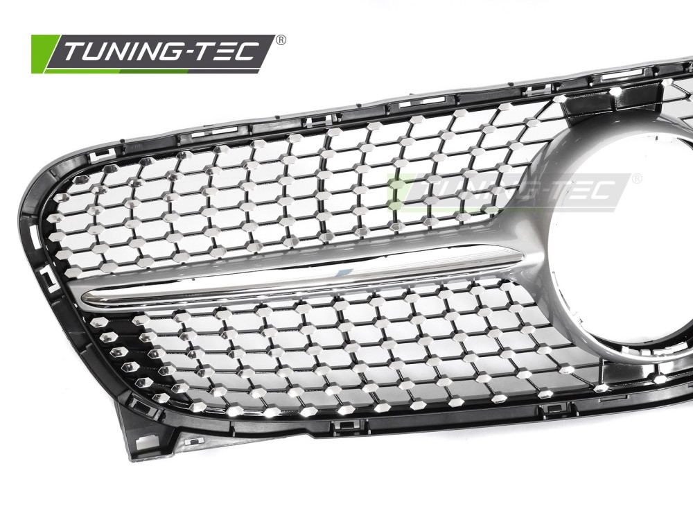 Front Grille Mercedes GLA X156 13-16 Diamond Silver Chrome – náhľad 3