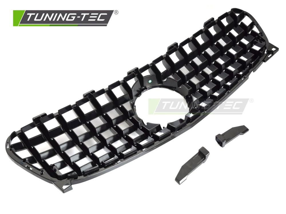 Front Grille Mercedes GLA X156 16-19 GT Style Glossy Black – náhľad 4