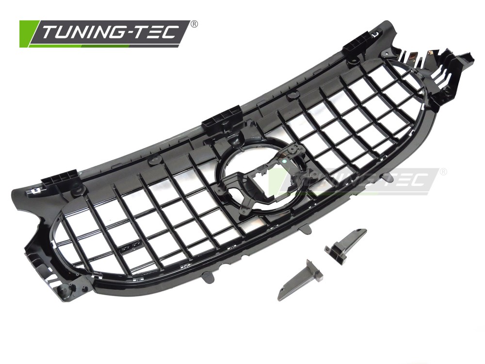 Front Grille Mercedes GLA H247 19-23 GT Style Glossy Black – náhľad 4