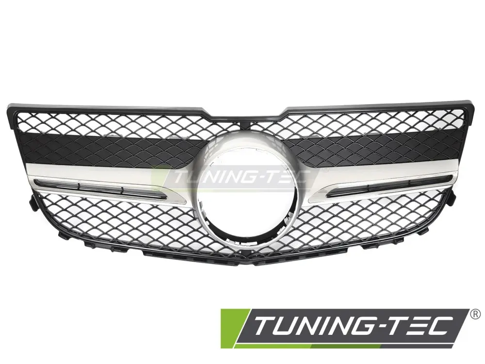 Front Grille Mercedes GLK X204 13-15 GT Style Silver-Chrome – náhľad 2