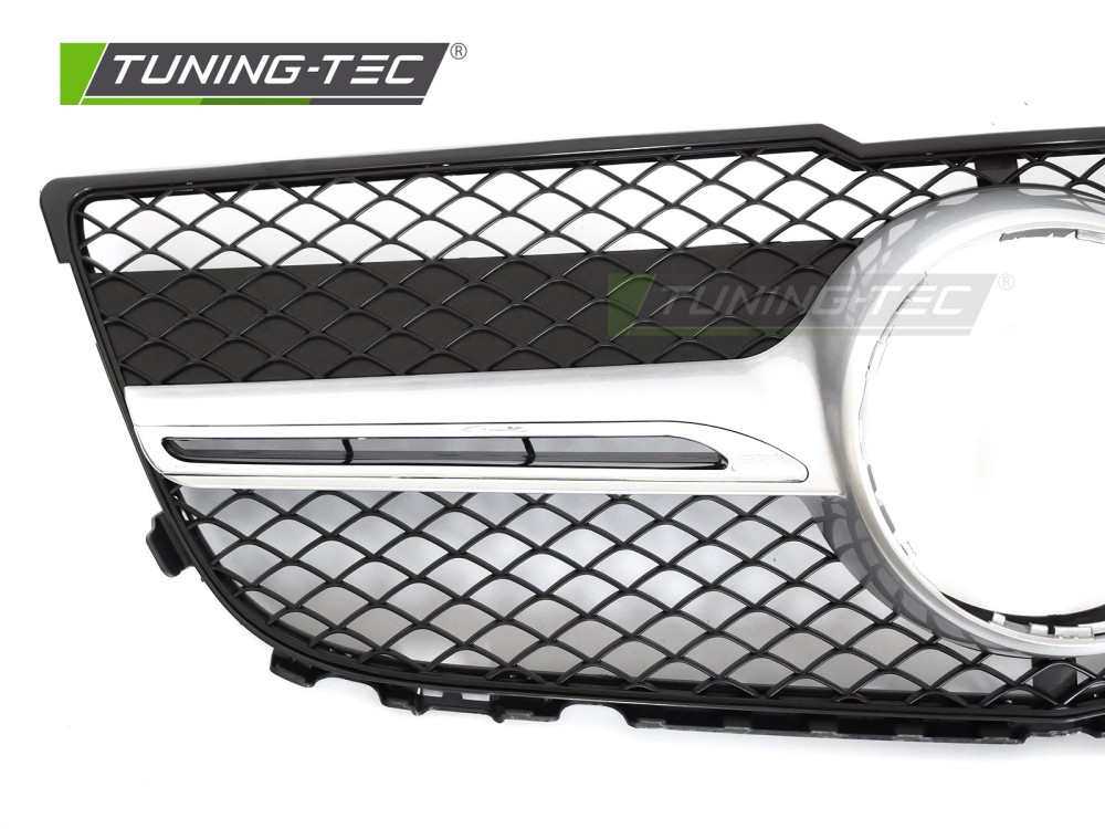Front Grille Mercedes GLK X204 13-15 GT Style Silver-Chrome – náhľad 3