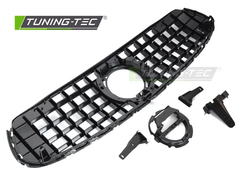 Front Grille Mercedes GLC W253 19-22 GT Style Glossy Black – náhľad 4