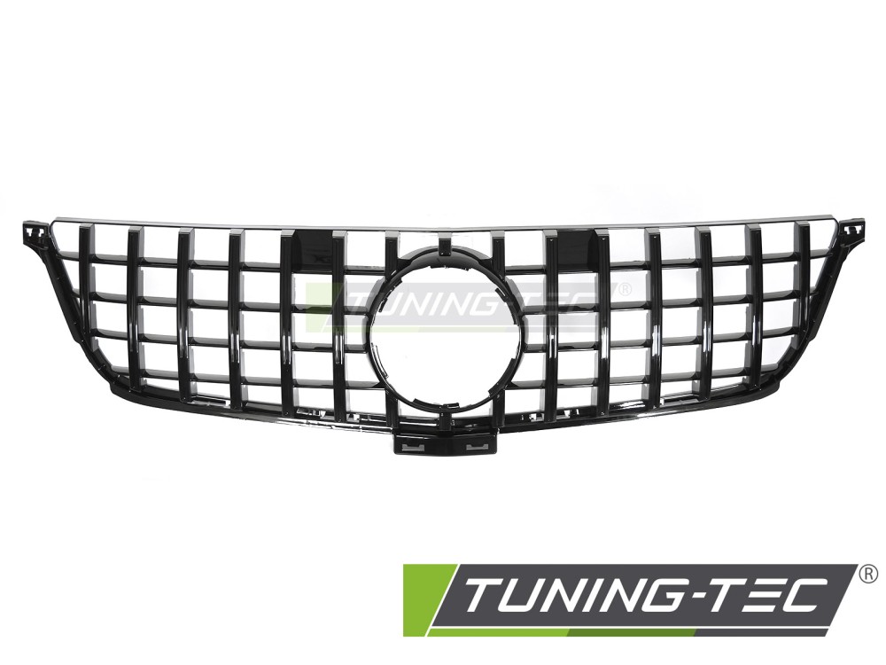 Front Grille Mercedes M-Class W166 11-15 GT Style Glossy Black – náhľad 2