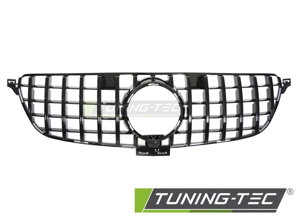 Front Grille Mercedes GLE W166 15-19 GT Style Glossy Black – náhľad 2