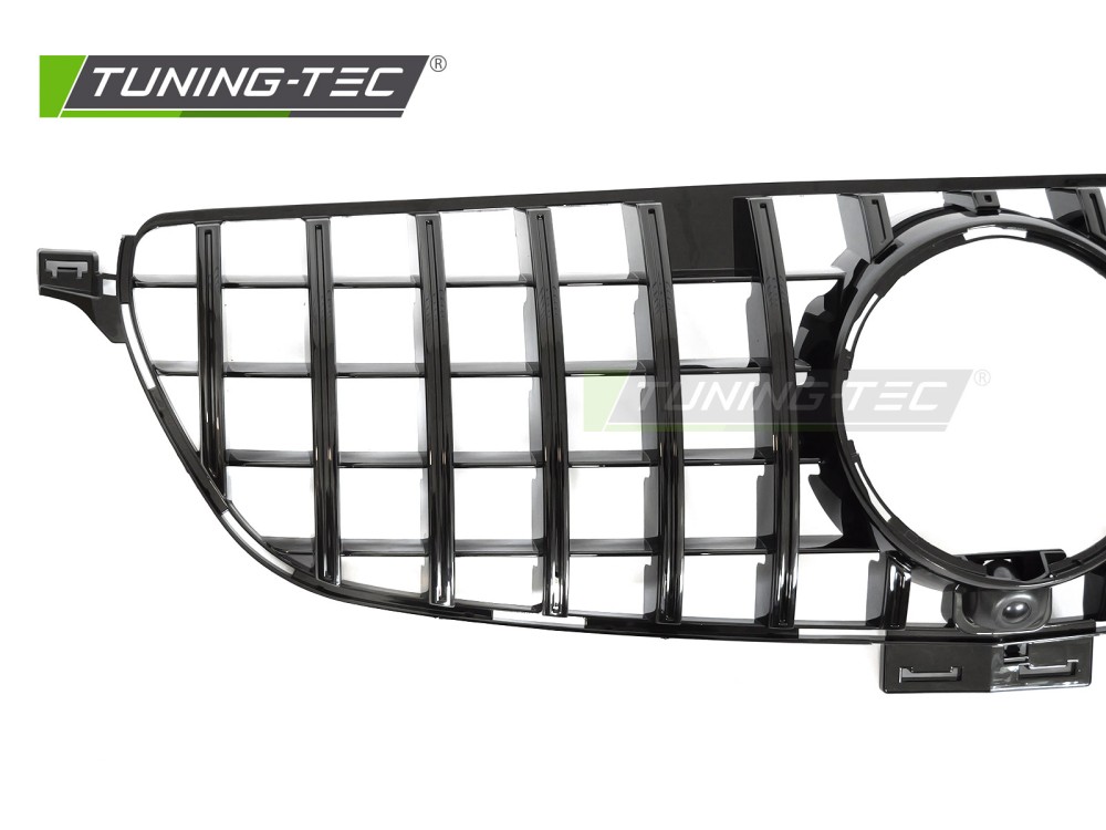 Front Grille Mercedes GLE W166 15-19 GT Style Glossy Black – náhľad 3