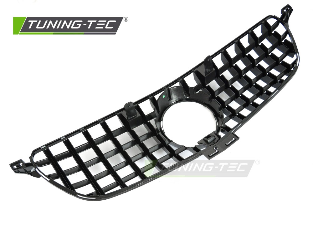 Front Grille Mercedes GLE W166 15-19 GT Style Glossy Black – náhľad 4