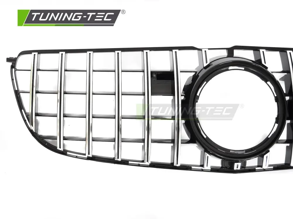 Front Grille Mercedes GLS X166 15-19 GT Style Black Chrome – náhľad 3