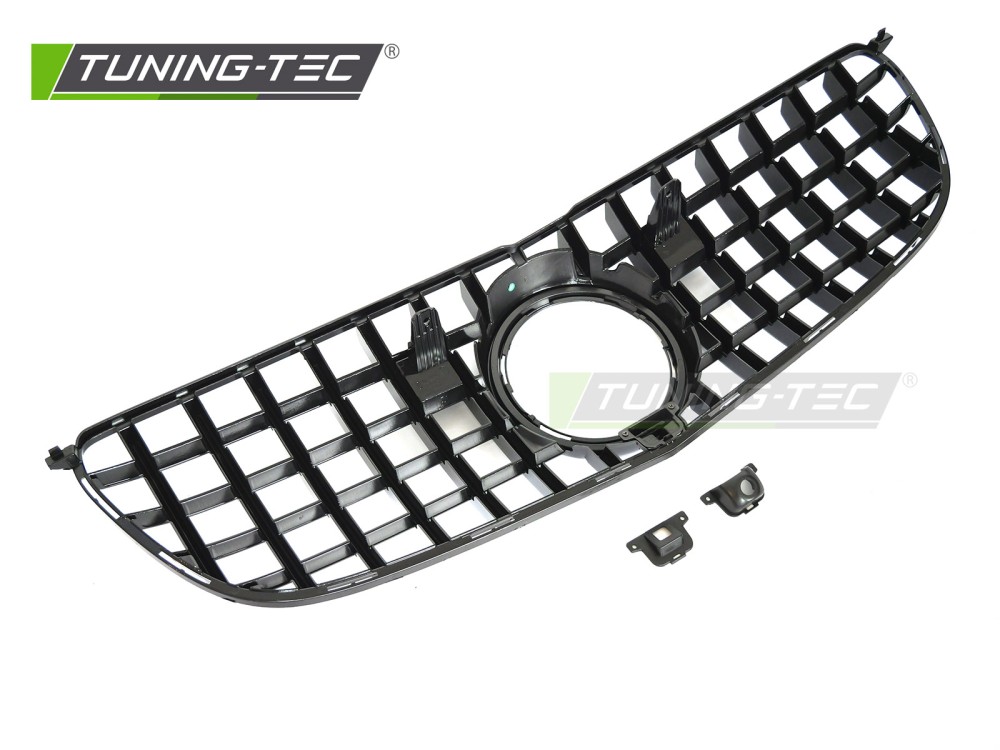 Front Grille Mercedes GLS X166 15-19 GT Style Black Chrome – náhľad 4