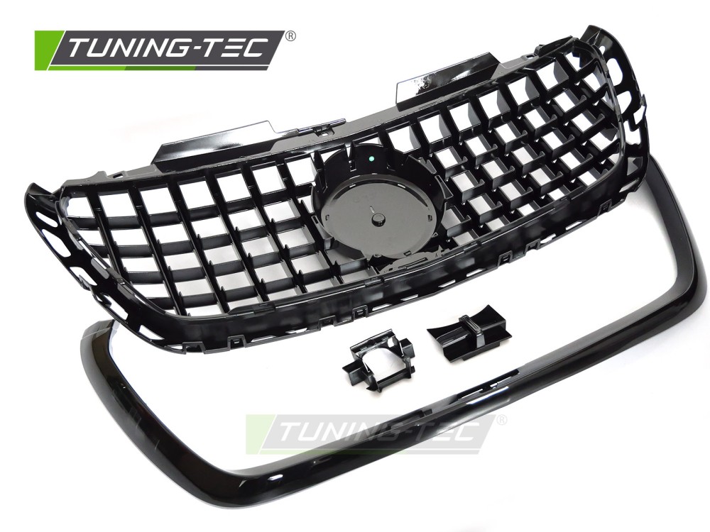 Front Grille Mercedes Sprinter W907 18-22 GT Style Glossy Black – náhľad 4