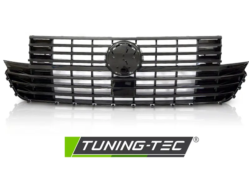 Front Grille VW T6.1 20- Glossy Black with Badge Base – náhľad 2