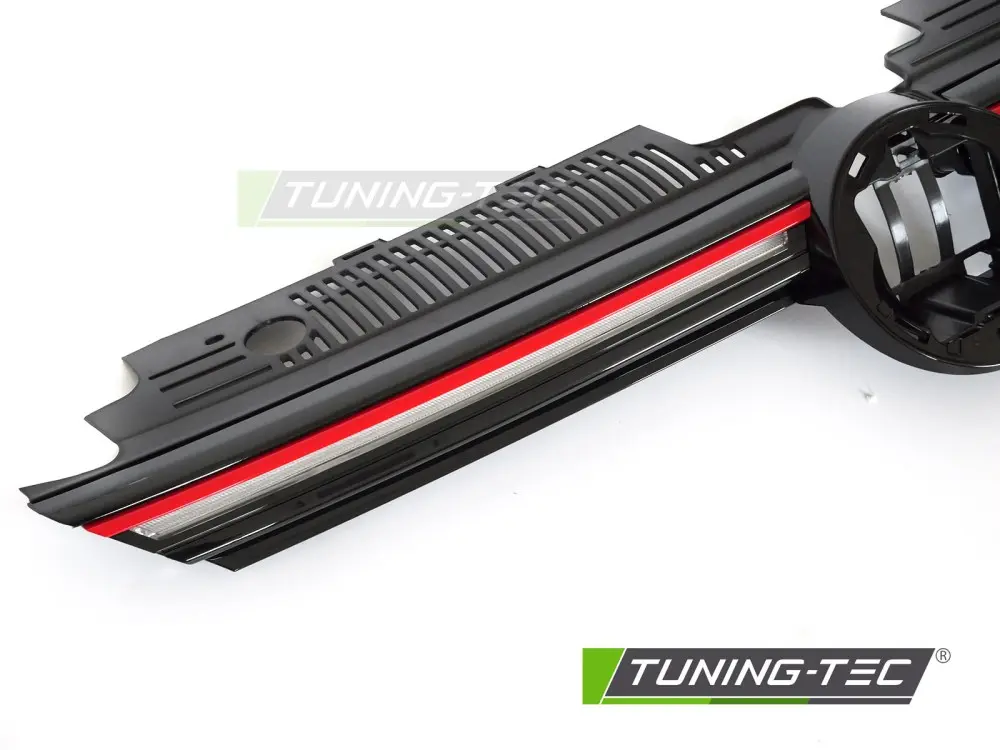 Front Grille VW Golf VIII 19-24 SPORT with LED Glossy Black with Red Line – náhľad 3