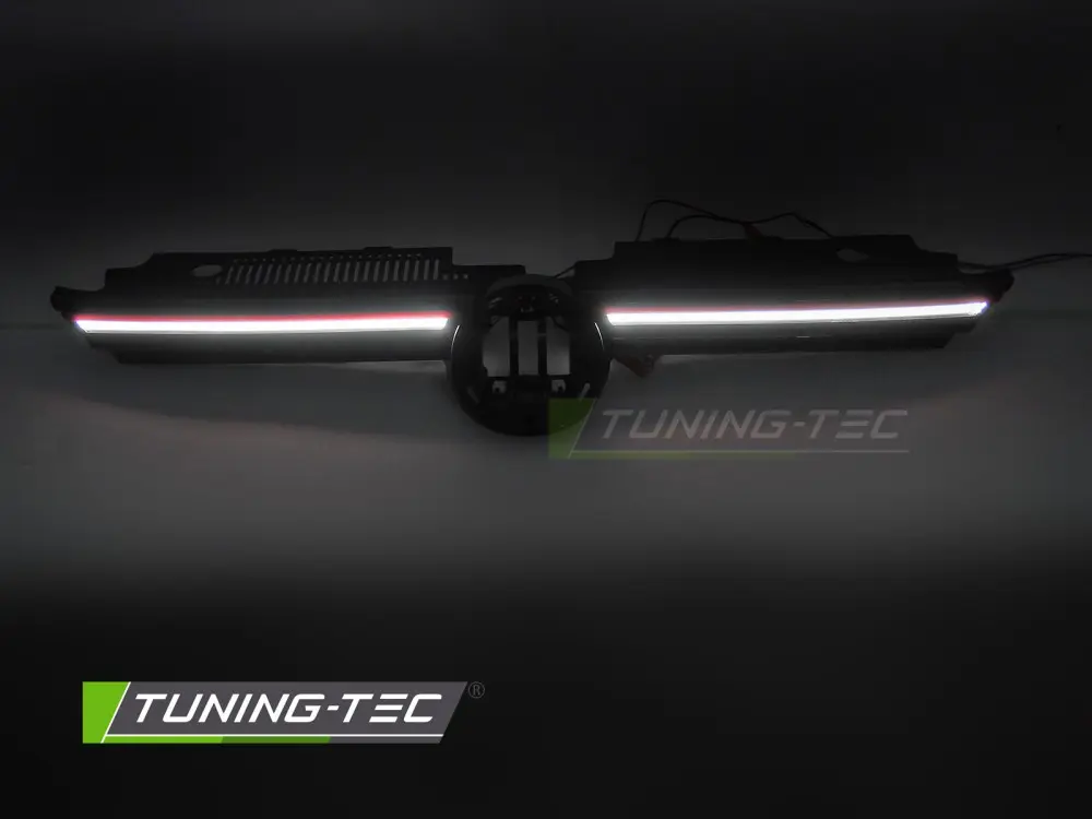 Front Grille VW Golf VIII 19-24 SPORT with LED Glossy Black with Red Line – náhľad 4