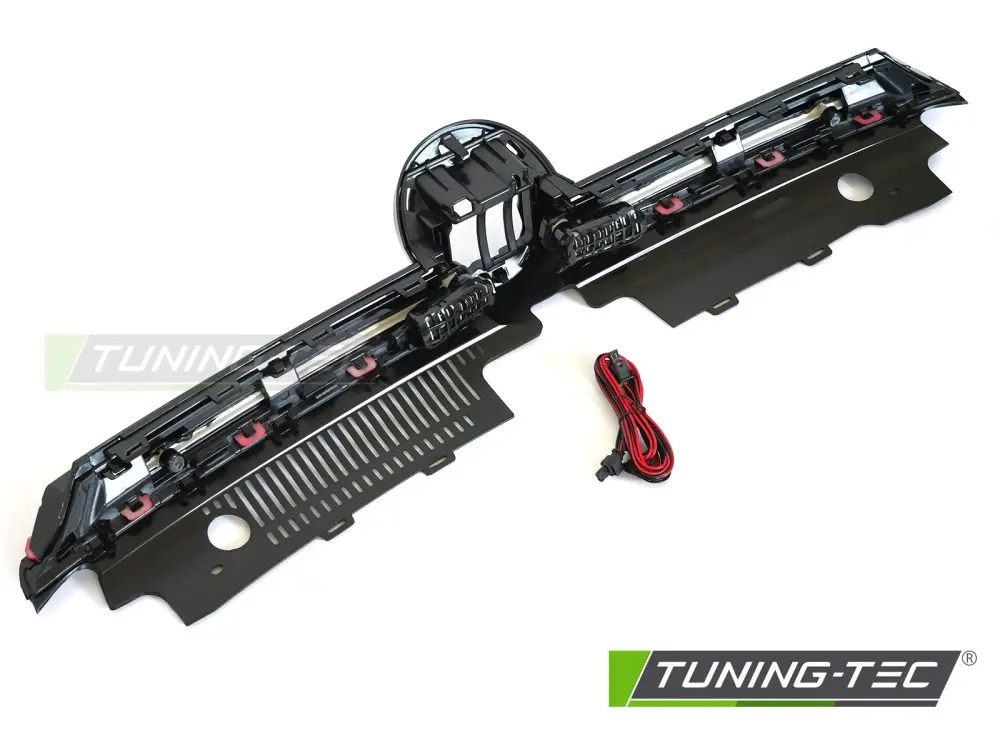 Front Grille VW Golf VIII 19-24 SPORT with LED Glossy Black with Red Line – náhľad 5