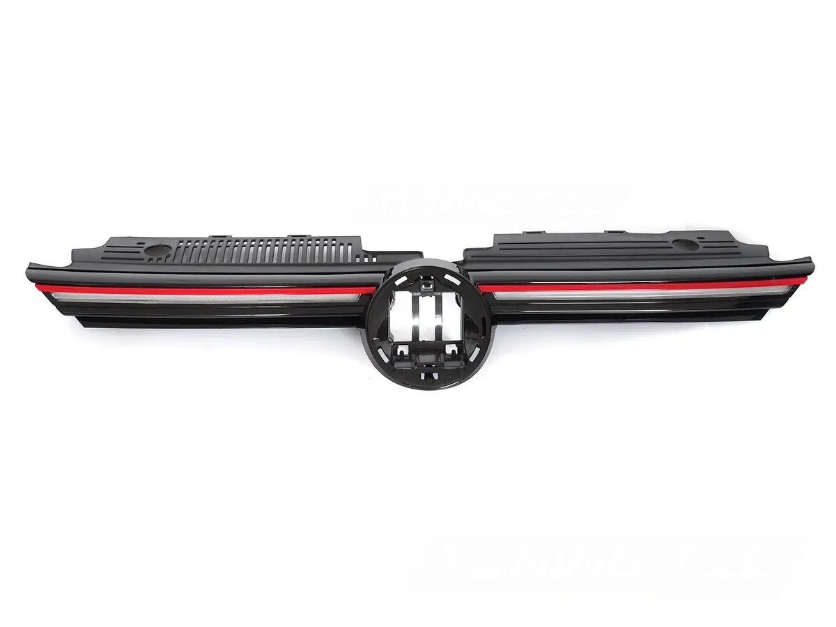 Front Grille VW Golf VIII 19-24 SPORT with LED Glossy Black with Red Line