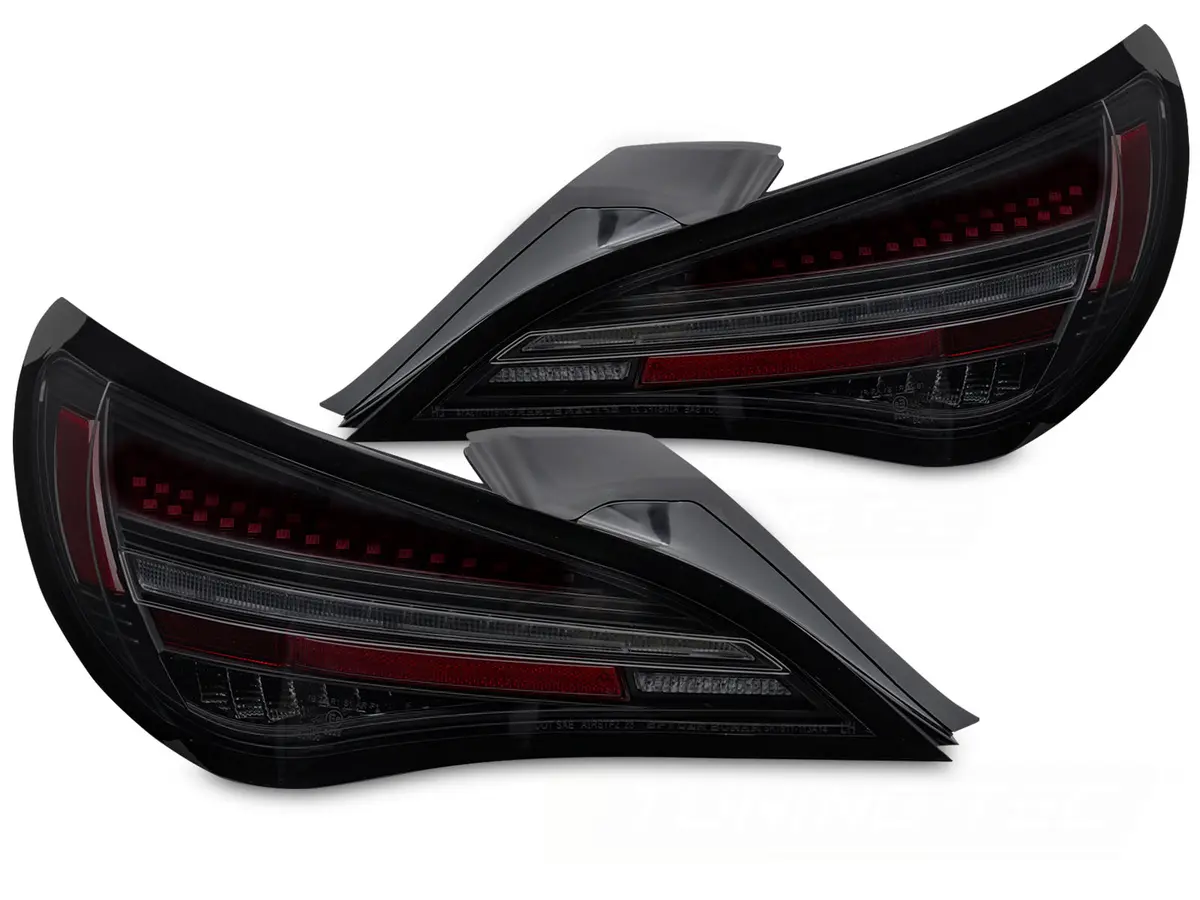 Tail lights Mercedes CLA C117 13-16 LED Black Smoke SEQ Red Bar OE Bulb