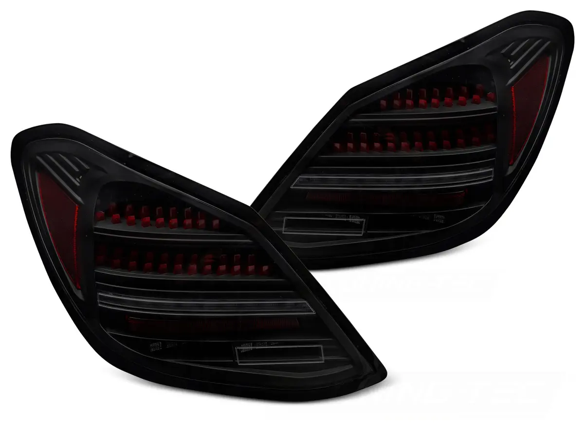 Tail Lights Mercedes C-Class W205 14-21 LED Smoke SEQ Red Bar (replaces OEM bulb lights)