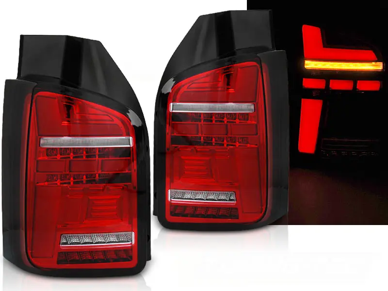 Tail lights VW T6 15-19 LED BAR Red White (barn doors)