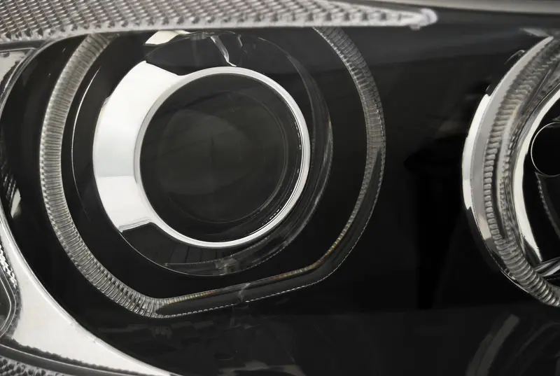 Headlights BMW E90 / E91 05-11 Angel Eyes LED Black – náhľad 2