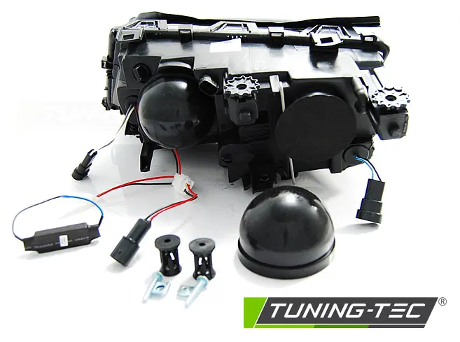 Headlights BMW E46 Sedan / Touring 01-05 Angel Eyes LED Black – náhľad 3