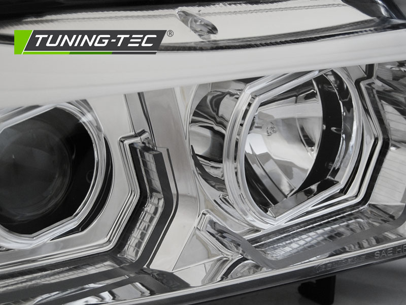 Headlights BMW E90 / E91 05-08 Angel Eyes 3D LED Chrome – náhľad 2