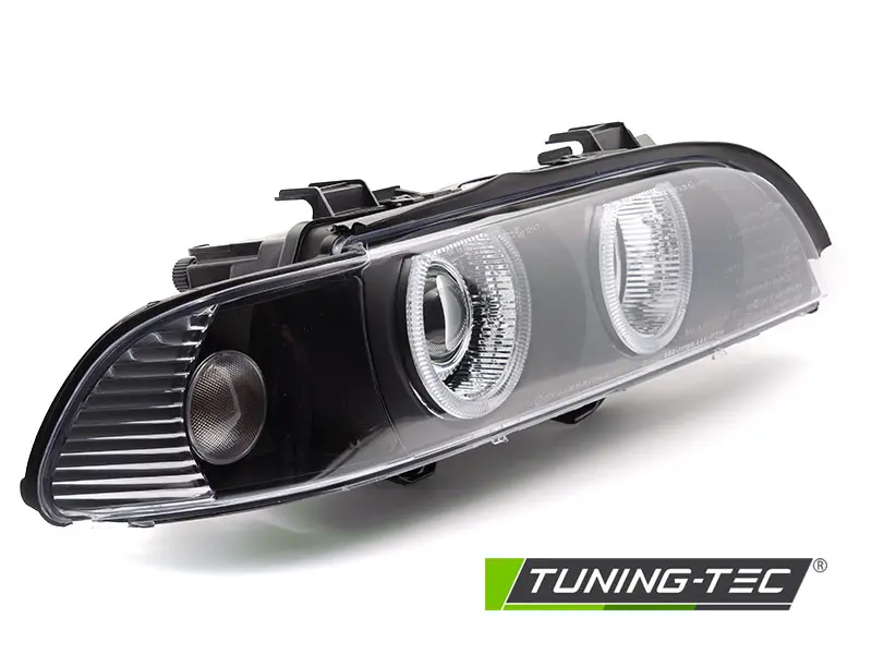 Headlights BMW E39 LCI 00-03 Xenon Angel Eyes Black – náhľad 3