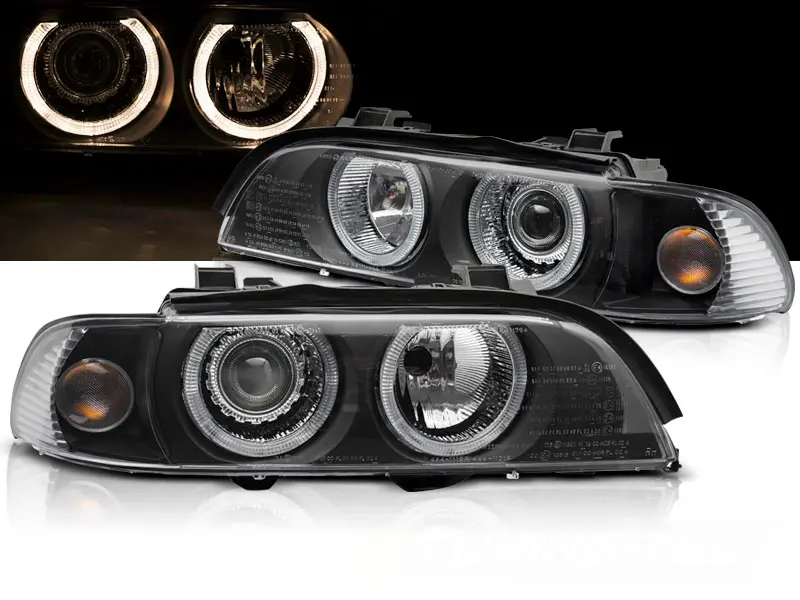 Headlights BMW E39 LCI 00-03 Xenon Angel Eyes Black