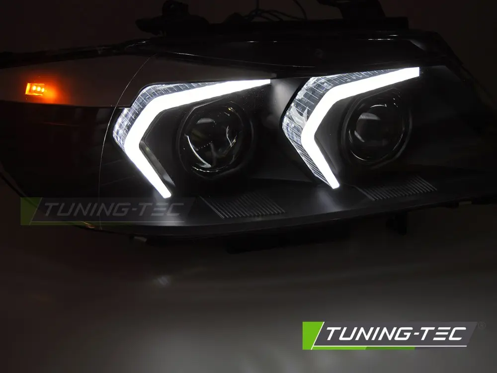 Headlights BMW 3 Series E90 / E91 LCI 09-11 Xenon LED Black – náhľad 2