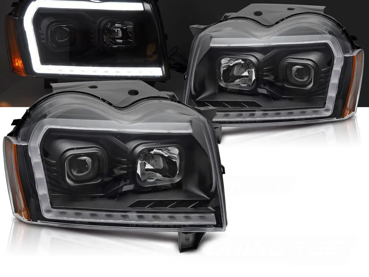 Headlights Jeep Grand Cherokee WK 05-08 Tube Light Black
