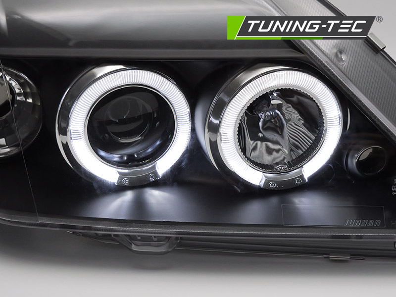 Headlights Dacia Logan I 04-08 Angel Eyes Black – náhľad 3