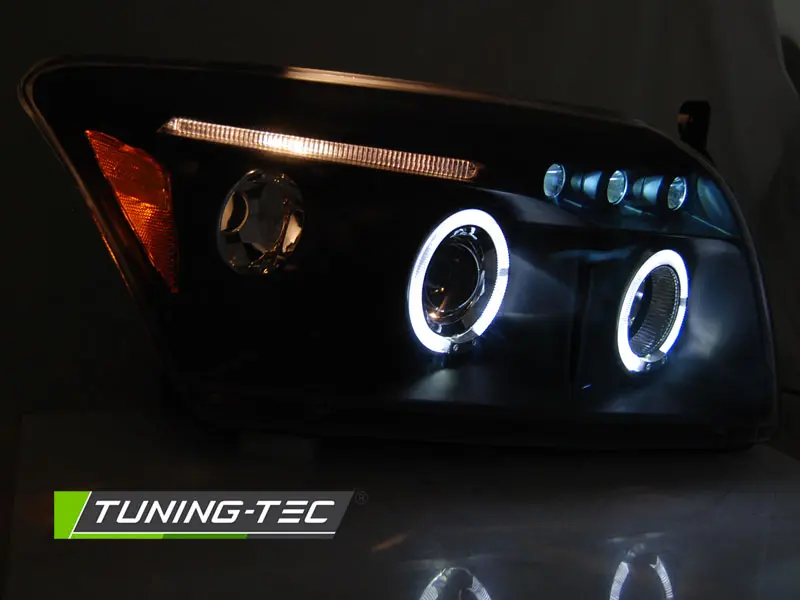 Headlights Dodge Caliber 06-12 Angel Eyes Black – náhľad 3
