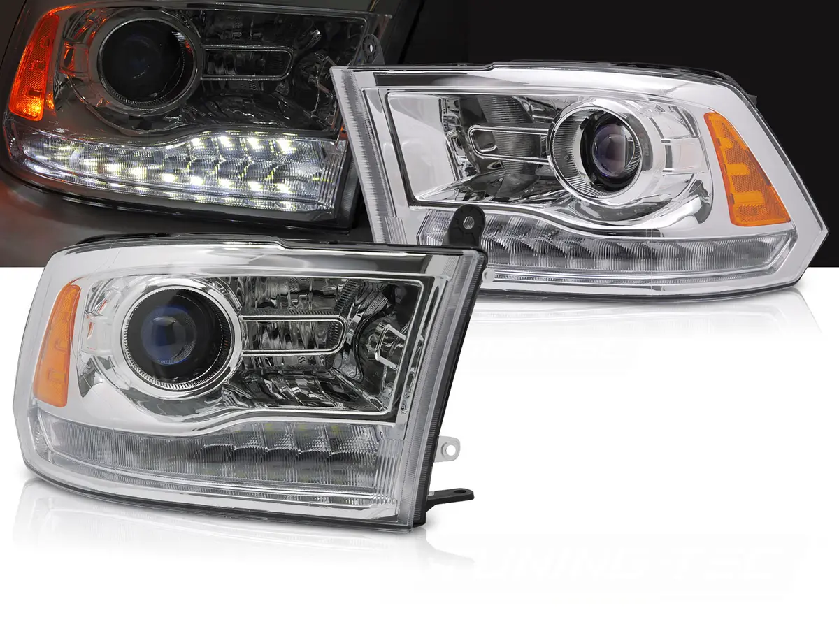 Headlights Dodge Ram 09-18 Chrome