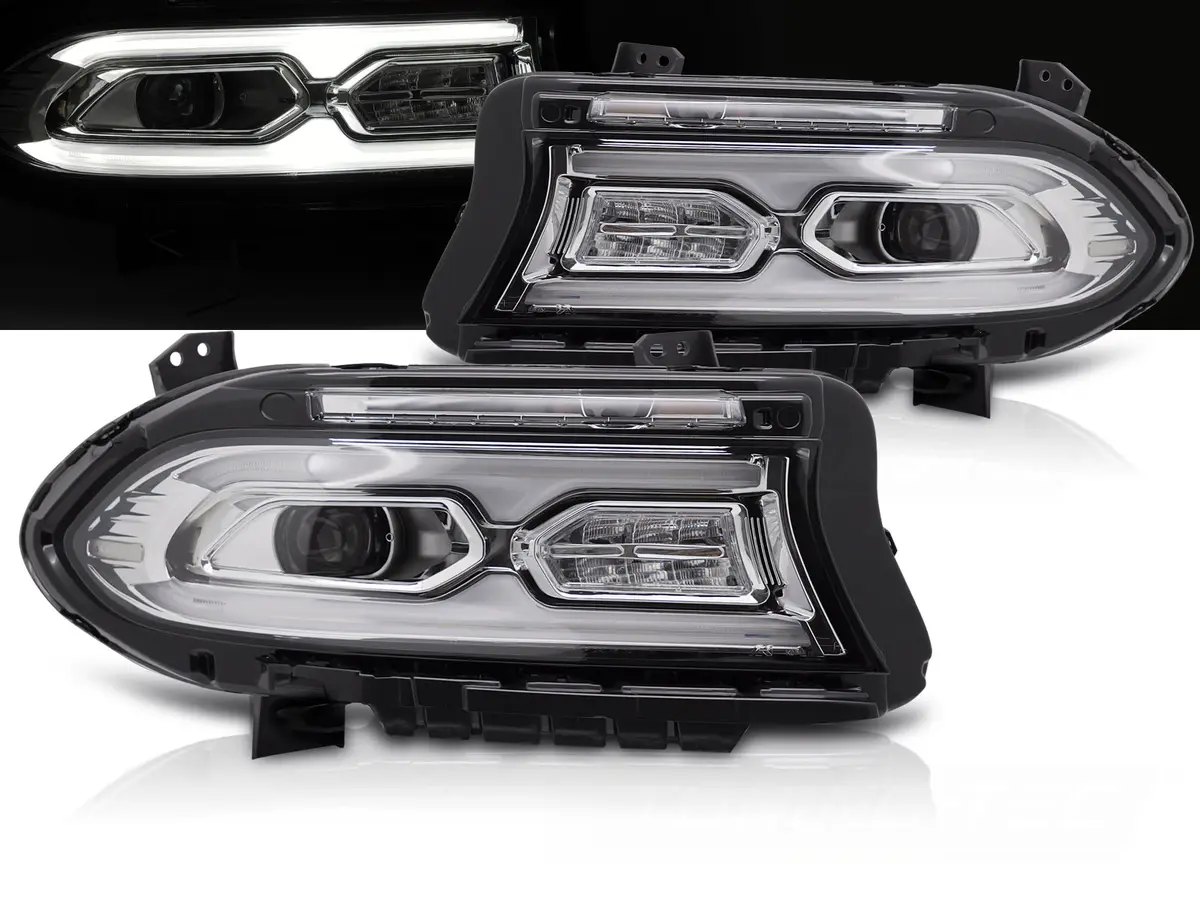Headlights Dodge Charger 14-23 Full LED DRL Chrome