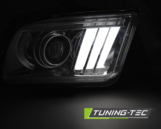 Headlights Ford Mustang 04-09 Tube Light Chrome – náhľad 2