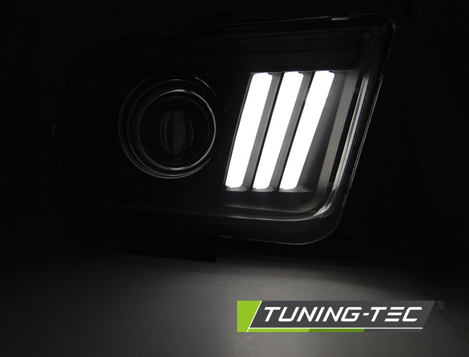 Headlights Ford Mustang 04-09 Tube Light Black – náhľad 2