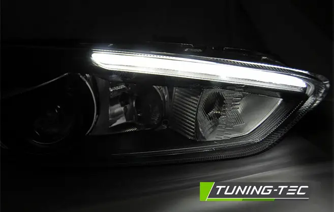 Headlights Ford Focus III 14-18 LED DRL Black – náhľad 2