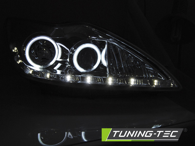 Headlights Ford Focus II 08-10 Angel Eyes CCFL Chrome – náhľad 3