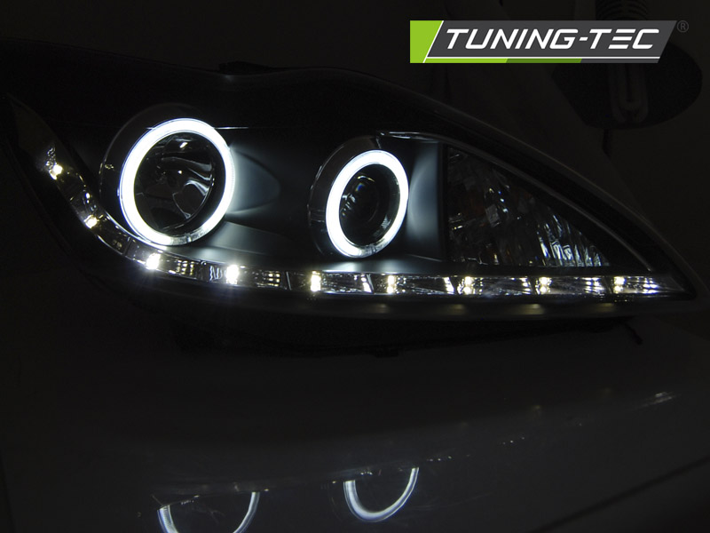 Headlights Ford Focus II 08-10 Angel Eyes CCFL Black – náhľad 2