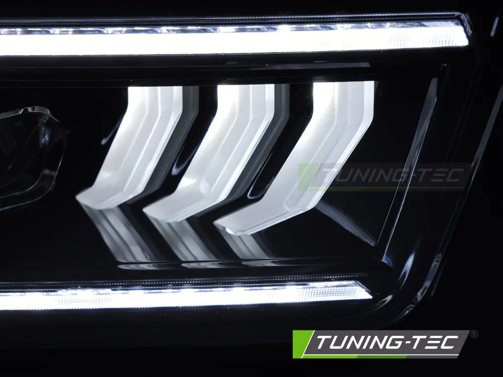 Headlights Ford Mustang 04-09 Full LED Tube DRL Black – náhľad 3