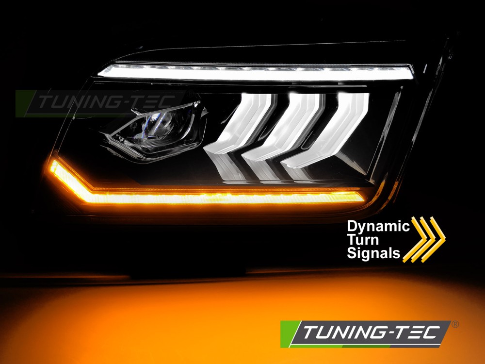 Headlights Ford Mustang 04-09 Full LED Tube DRL Black – náhľad 4