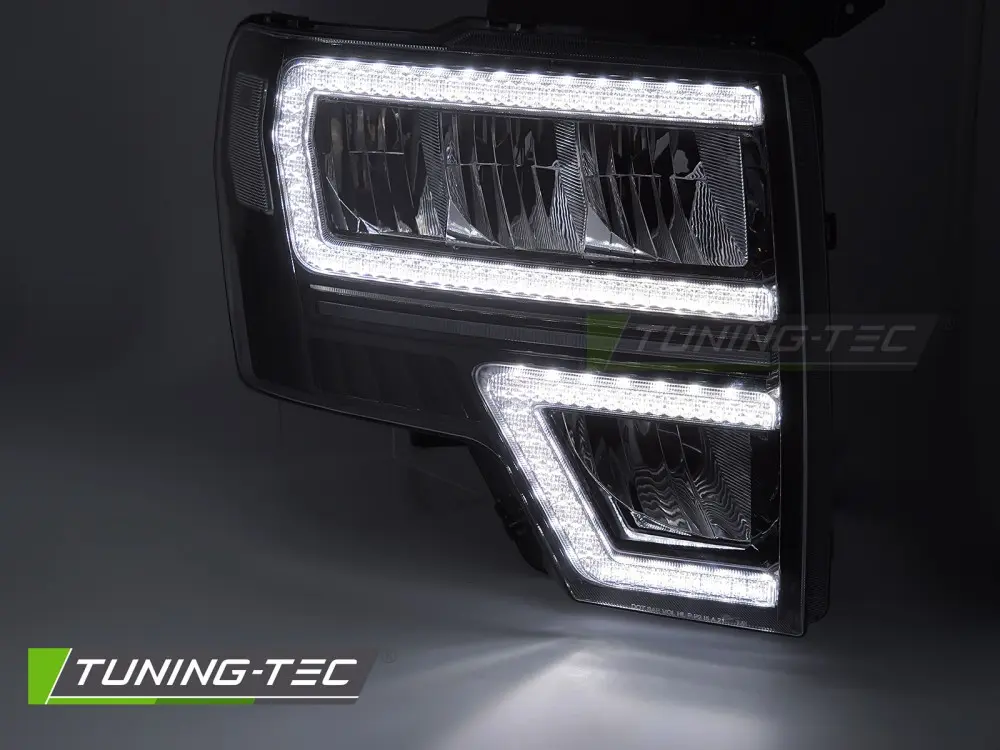 Headlights Ford F-150 08-14 Full LED DRL Black – náhľad 2