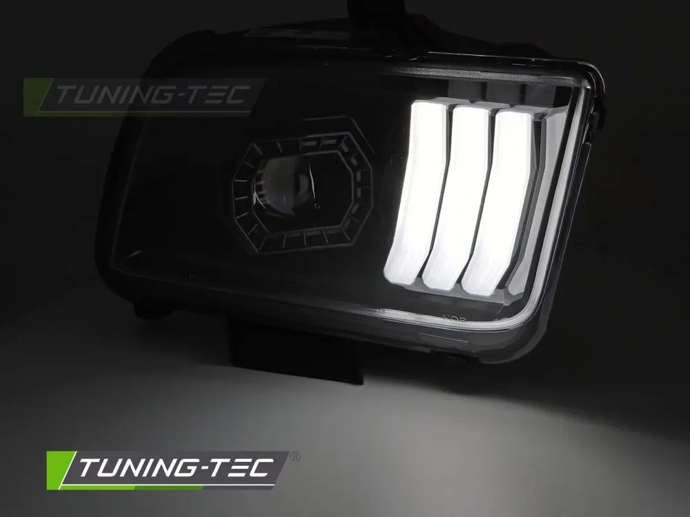 Headlights Ford Mustang 04-09 Tube Light Black (H9) – náhľad 2