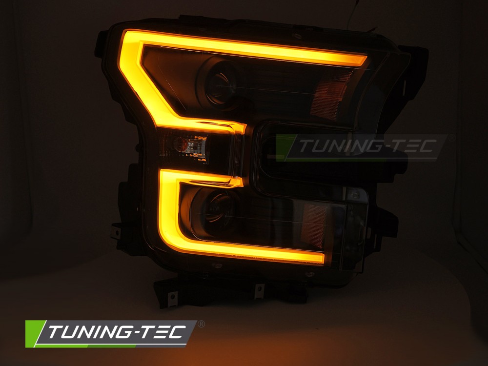 Headlights Ford F-150 14-17 Tube Light Double Black – náhľad 3