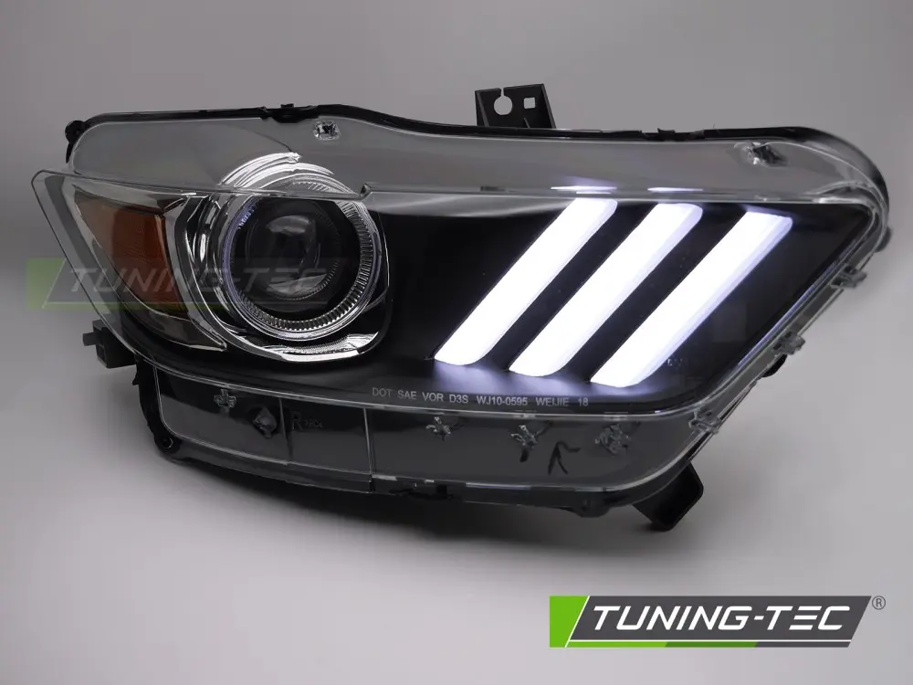 Headlights Ford Mustang 14-17 Xenon DRL Black – náhľad 2