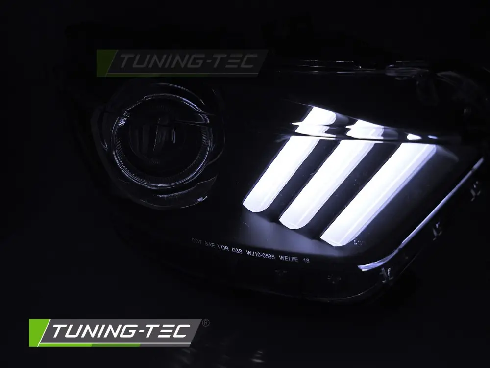 Headlights Ford Mustang 14-17 Xenon DRL Black – náhľad 3