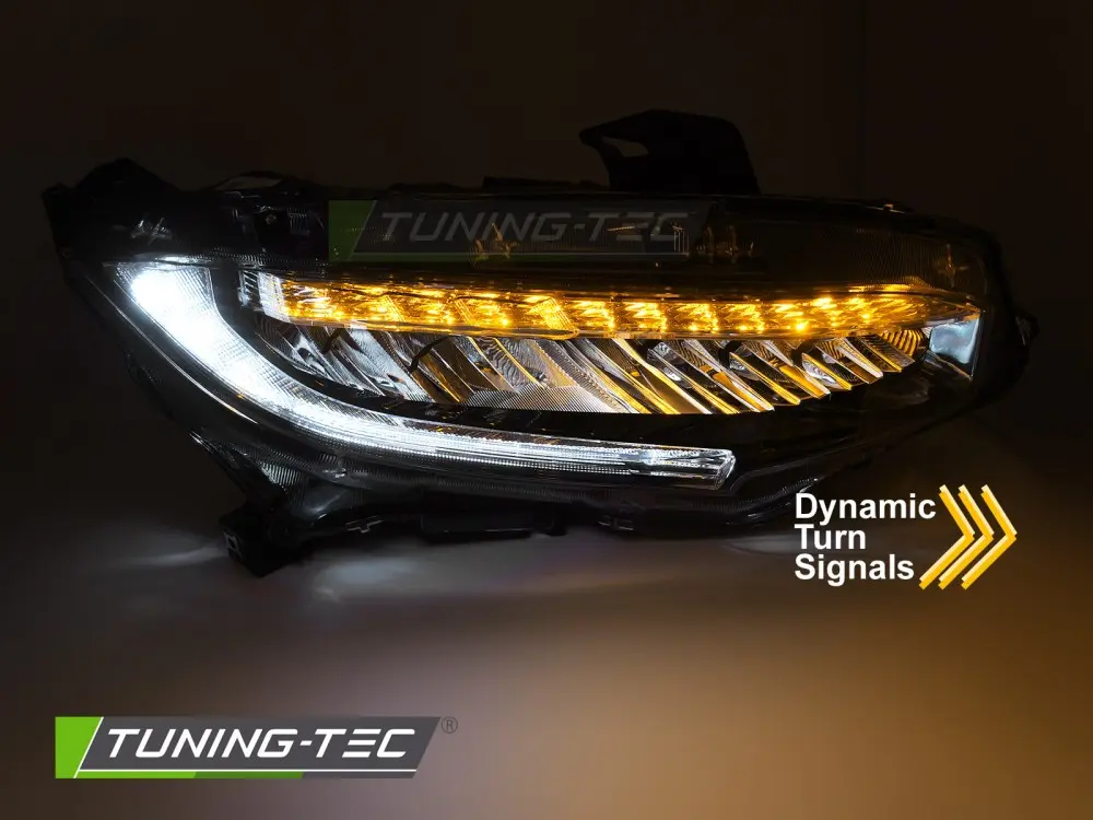 Headlights Honda Civic X 16-21 Full LED Black – náhľad 3